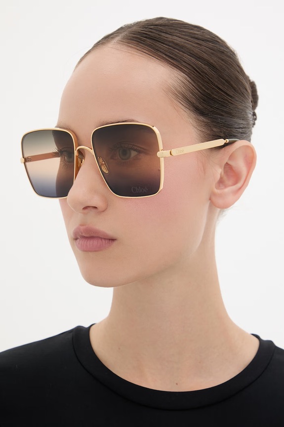 Akcesoria Chloe okulary przeciwsłoneczne kwadratowe damskie CH0324S złoty