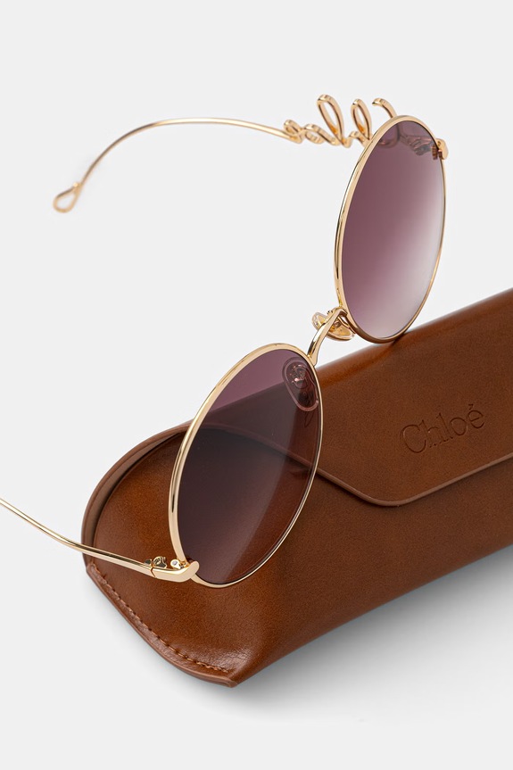 Chloe okulary przeciwsłoneczne okrągłe damskie złoty CH0329S