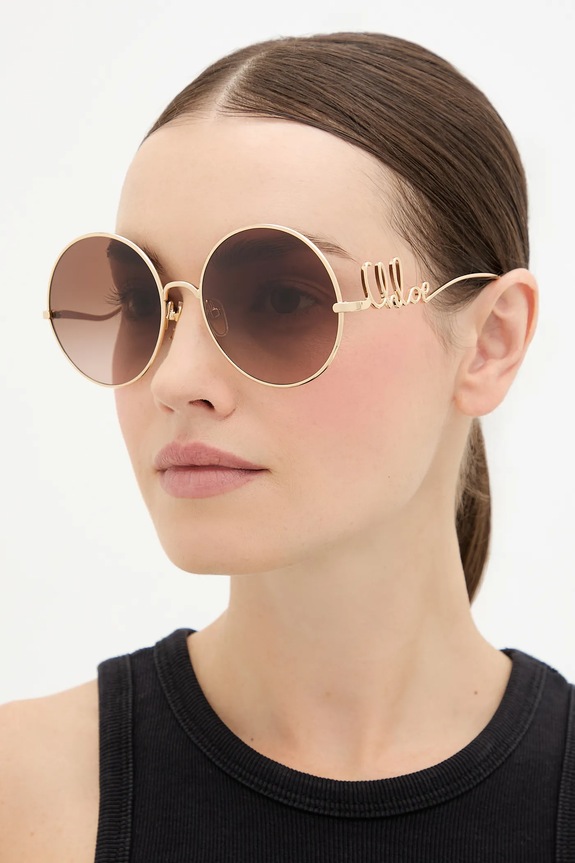 Chloe ochelari de soare rotunzi de damă rotund aur CH0329S