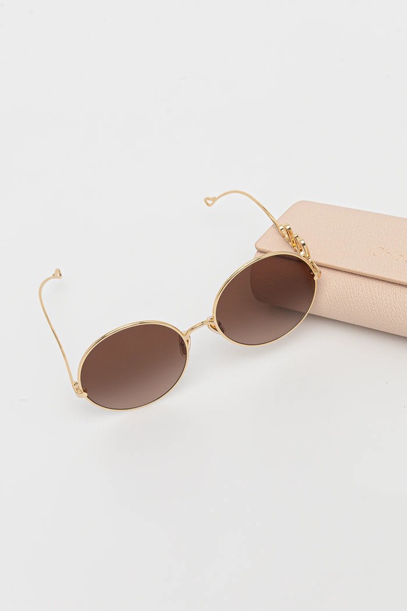 Chloe ochelari de soare rotunzi de damă aur CH0329S