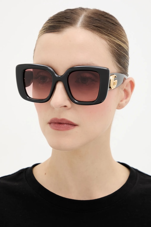 Gucci ochelari de soare dreptunghiular negru GG1975S