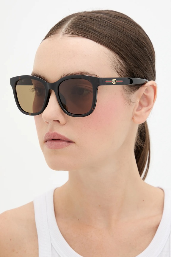 Gucci ochelari de soare dreptunghiular maro GG1984SK