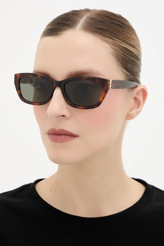 Slnečné okuliare Saint Laurent hladký hnedá SL.M153