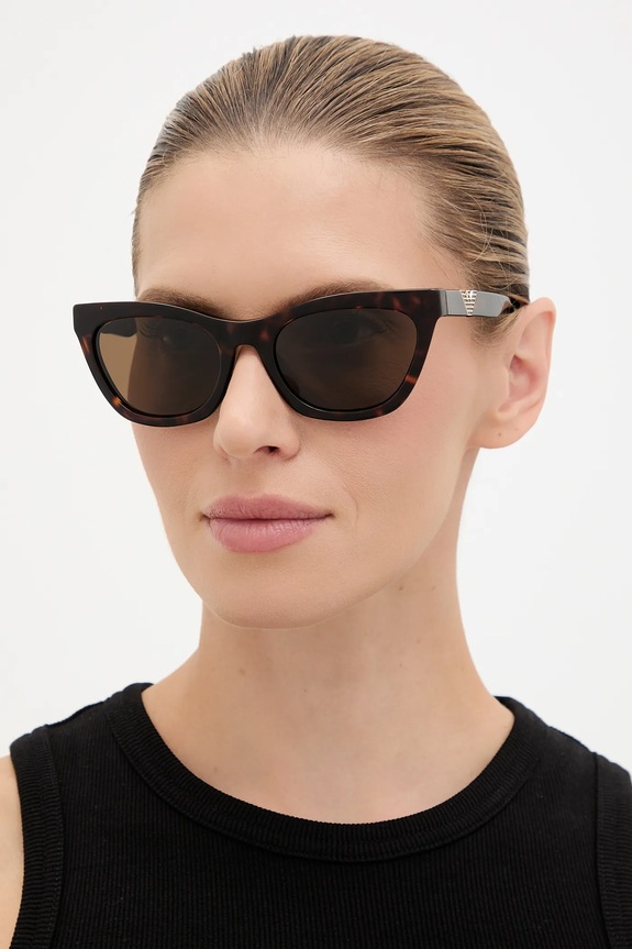 Emporio Armani okulary przeciwsłoneczne prostokątne brązowy 0EA4259U