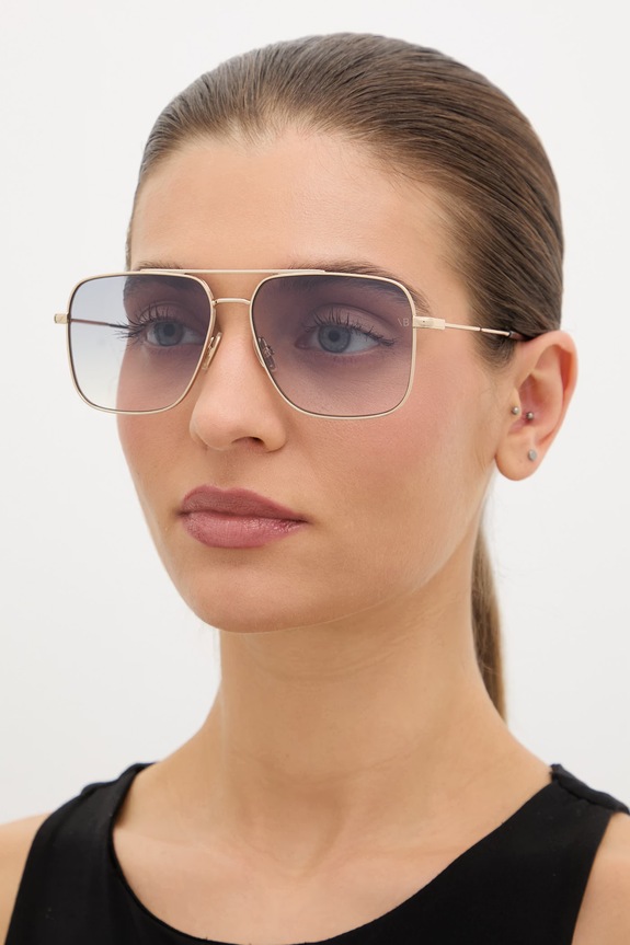 Victoria Beckham okulary przeciwsłoneczne pilotki złoty VB.1007/S/BB