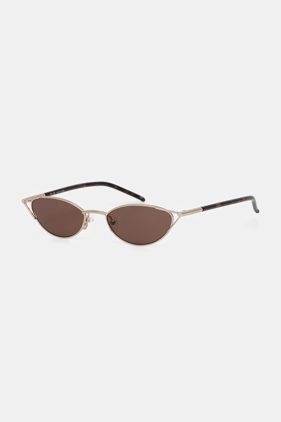 Alexander McQueen okulary przeciwsłoneczne kocie oczy damskie złoty AM0563S