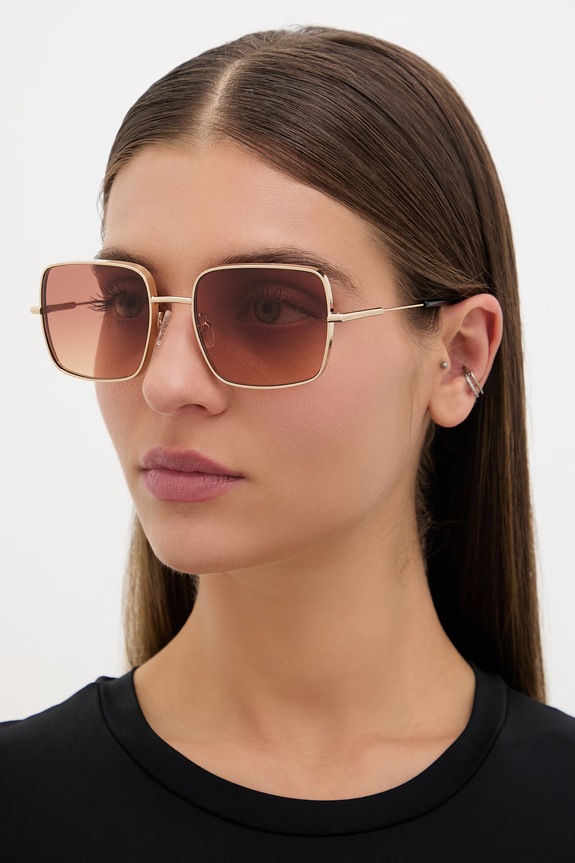 Alexander McQueen okulary przeciwsłoneczne kwadratowe damskie złoty AM0564S