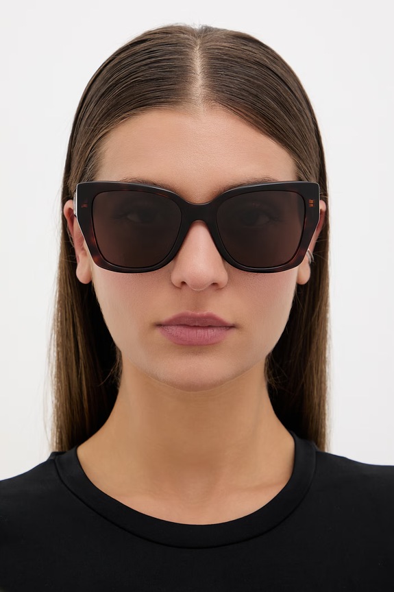 Balenciaga okulary przeciwsłoneczne kocie oczy damskie BB0474S brązowy