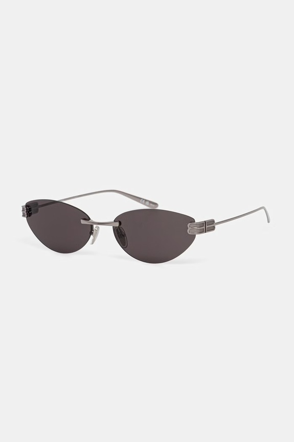 Balenciaga okulary przeciwsłoneczne kocie oczy damskie BB0486S srebrny AA00