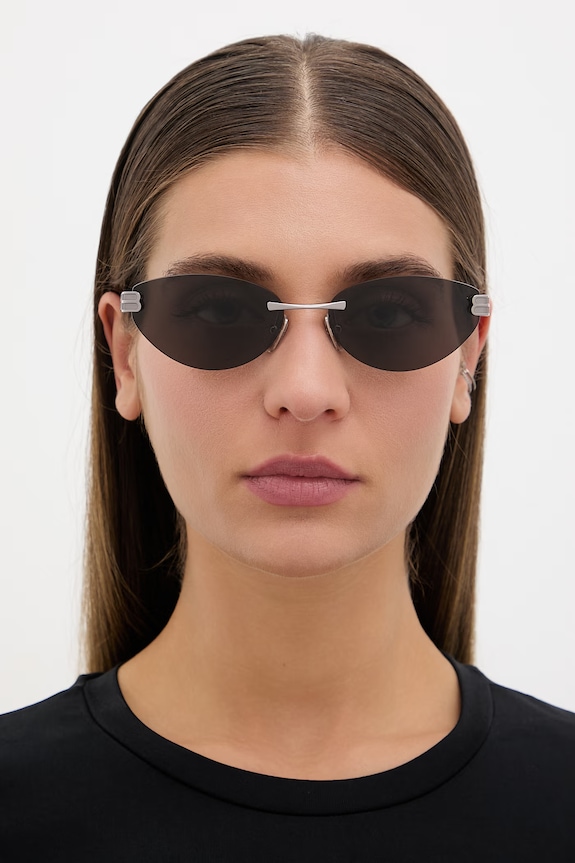 Balenciaga okulary przeciwsłoneczne kocie oczy damskie BB0486S srebrny