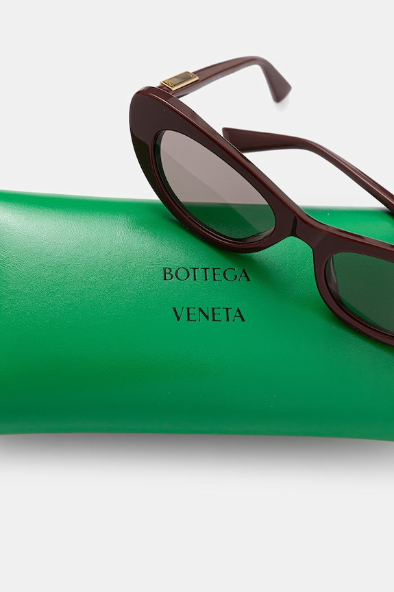 Bottega Veneta okulary przeciwsłoneczne kocie oczy damskie BV1447S bordowy