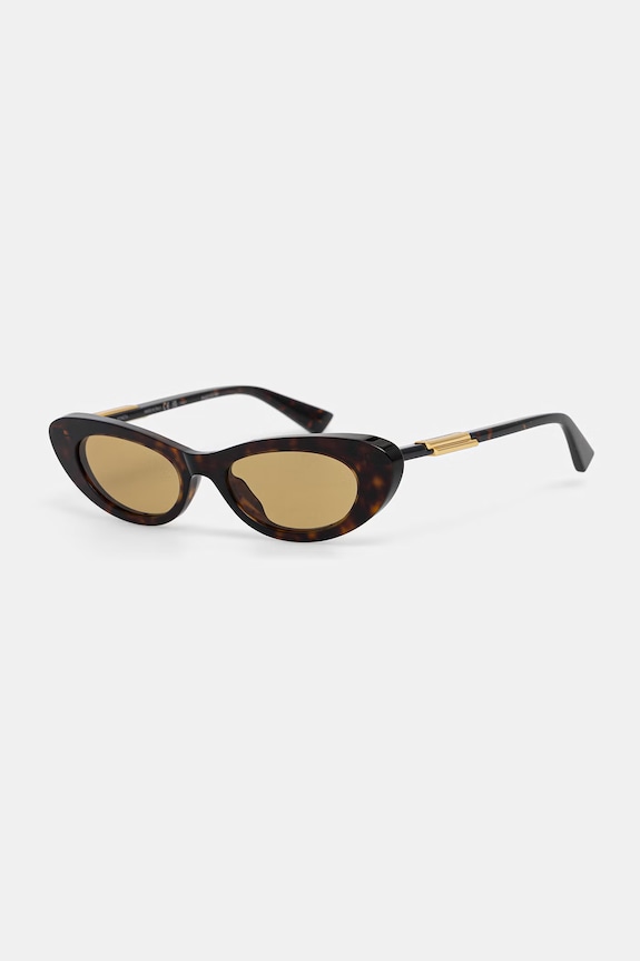 Bottega Veneta okulary przeciwsłoneczne kocie oczy damskie BV1447S brązowy AA00