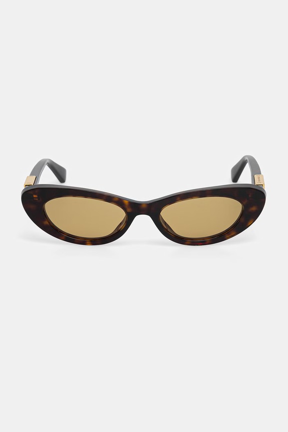 Akcesoria Bottega Veneta okulary przeciwsłoneczne kocie oczy damskie BV1447S brązowy
