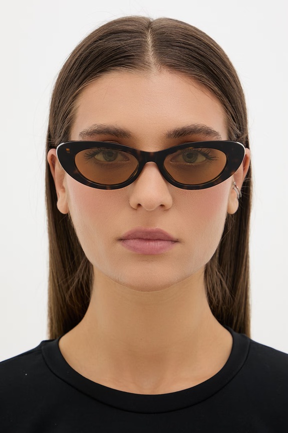 Bottega Veneta okulary przeciwsłoneczne kocie oczy damskie BV1447S brązowy