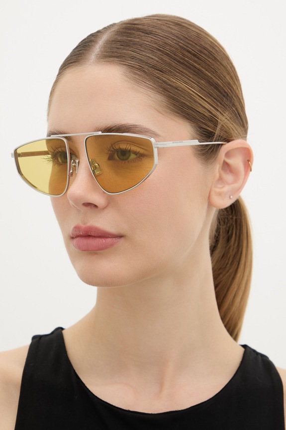 Bottega Veneta okulary przeciwsłoneczne pilotki damskie srebrny BV1466S
