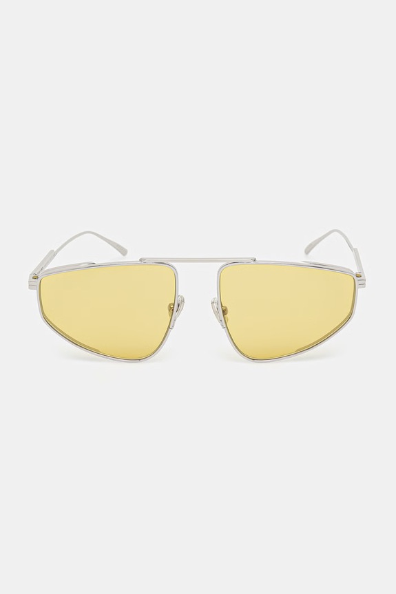 Akcesoria Bottega Veneta okulary przeciwsłoneczne pilotki damskie BV1466S srebrny