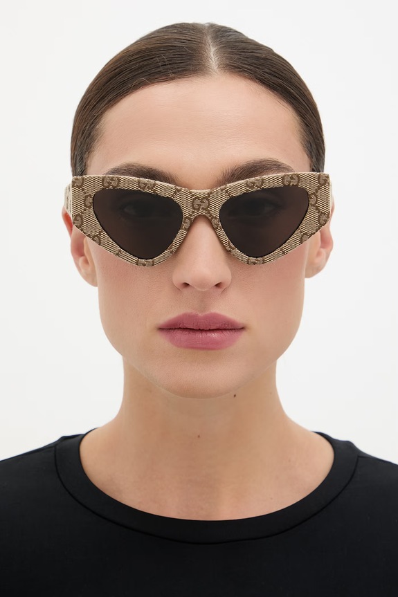Gucci okulary przeciwsłoneczne kocie oczy damskie GG2019S beżowy