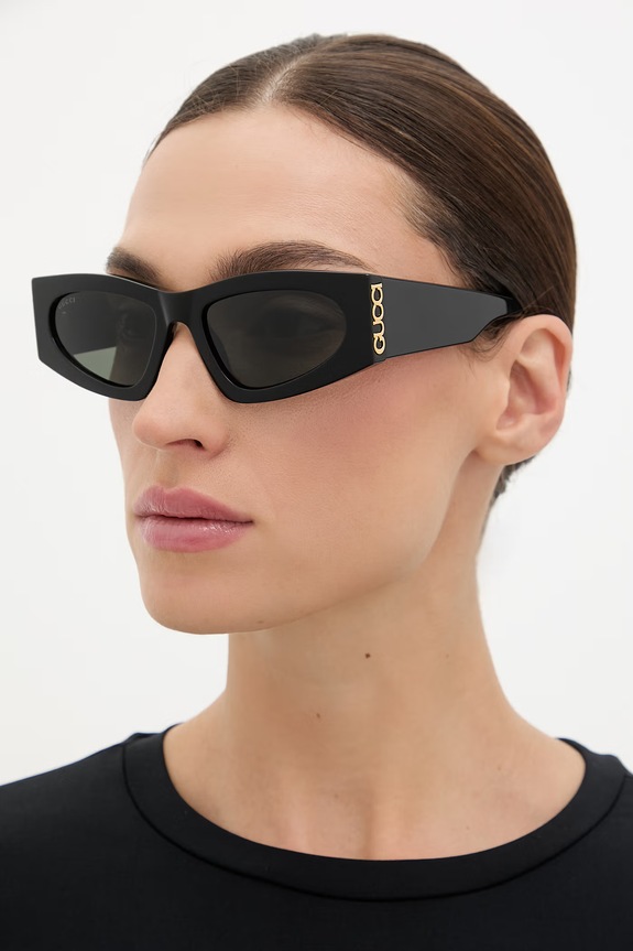 Gucci Slnečné okuliare typ mačacieho oka dámske čierna GG2040S