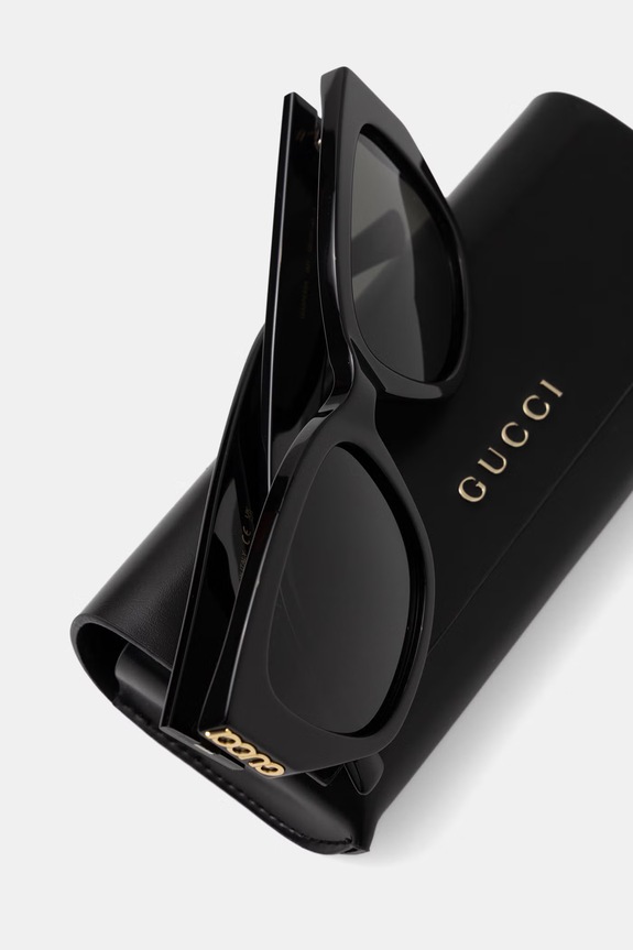 Gucci Slnečné okuliare typ mačacieho oka dámske čierna GG2043SA