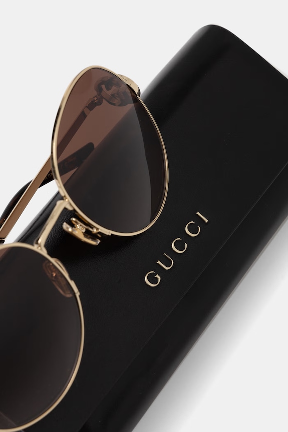 Gucci okulary przeciwsłoneczne damskie złoty GG2047S