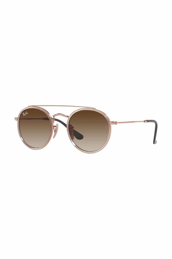 Detské slnečné okuliare Ray-Ban Round Double Bridge 0RJ9647S hnedá AA00