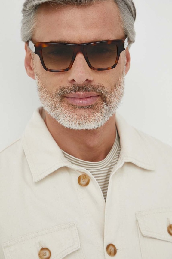 Saint Laurent okulary przeciwsłoneczne jednolita brązowy SL.469