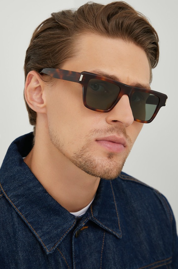 Saint Laurent occhiali da sole a tinta unita marrone SL.469