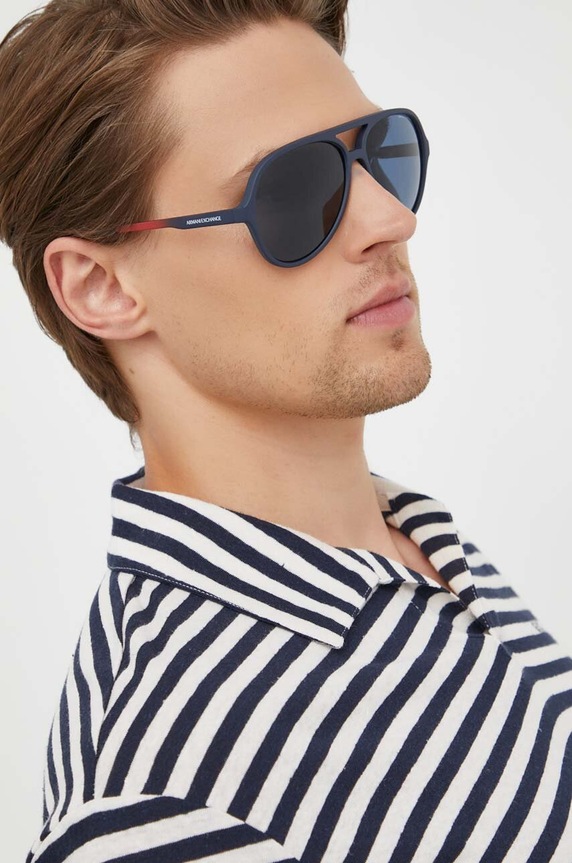 Sončna očala Armani Exchange Pilotska mornarsko modra 0AX4133S