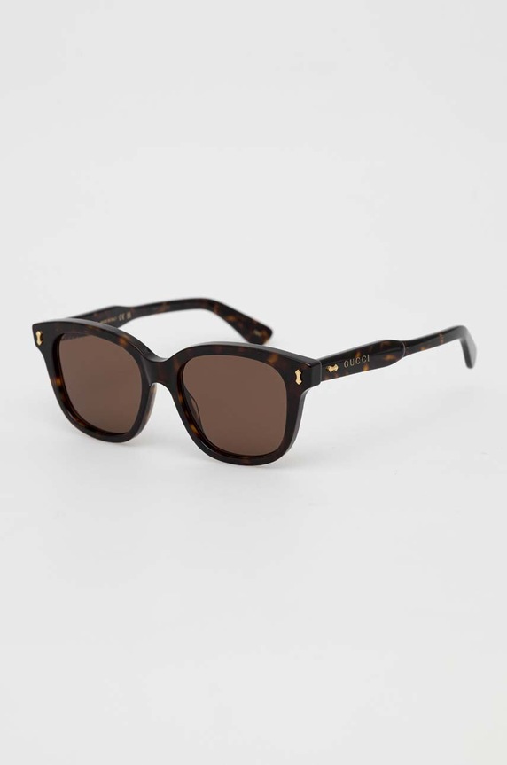 Gucci okulary przeciwsłoneczne jednolita brązowy GG1264S