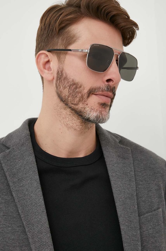 Gucci okulary przeciwsłoneczne jednolita szary GG1289S