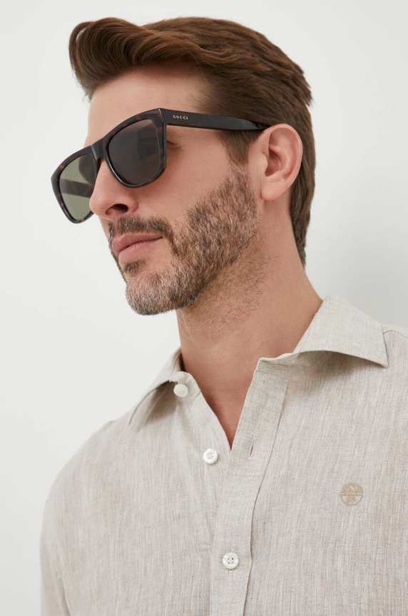 Gucci okulary przeciwsłoneczne jednolita brązowy GG1345S