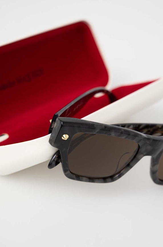 Slnečné okuliare Alexander McQueen AM0409S hnedá