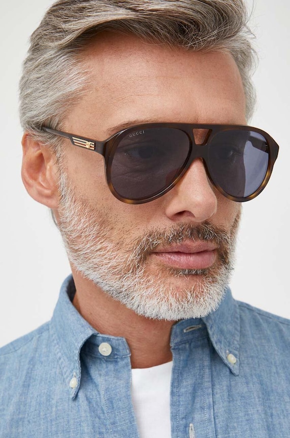 Gucci okulary przeciwsłoneczne pilotki brązowy GG1286S