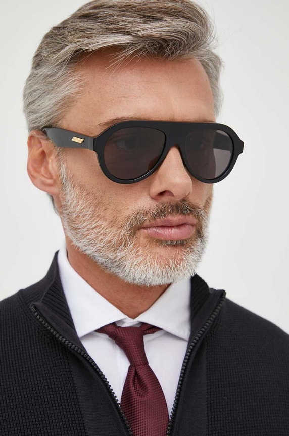 Bottega Veneta okulary przeciwsłoneczne jednolita czarny BV1214S