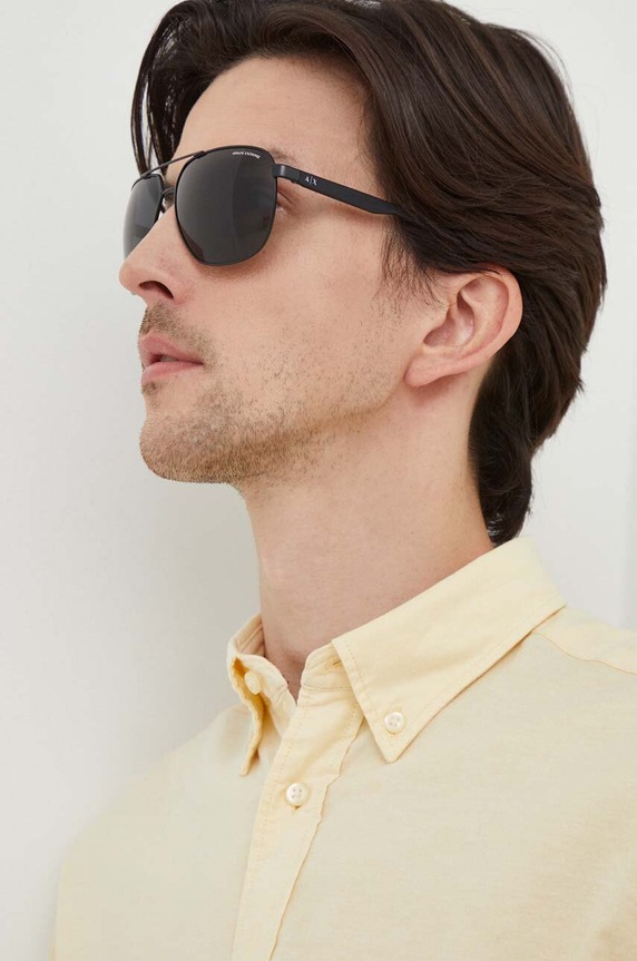 Armani Exchange Ochelari de soare aviator uniforme negru 0AX2047S