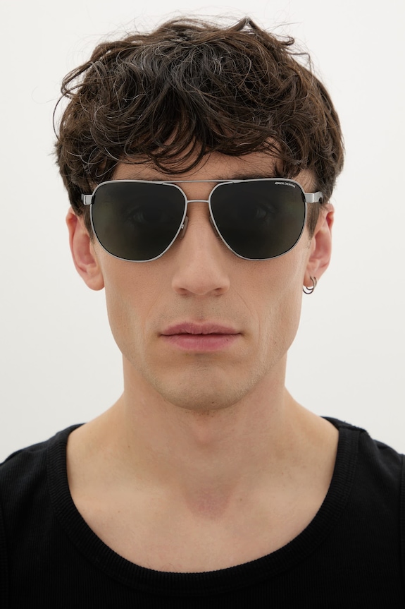 Armani Exchange sončna očala aviator 0AX2047S srebrna AA00