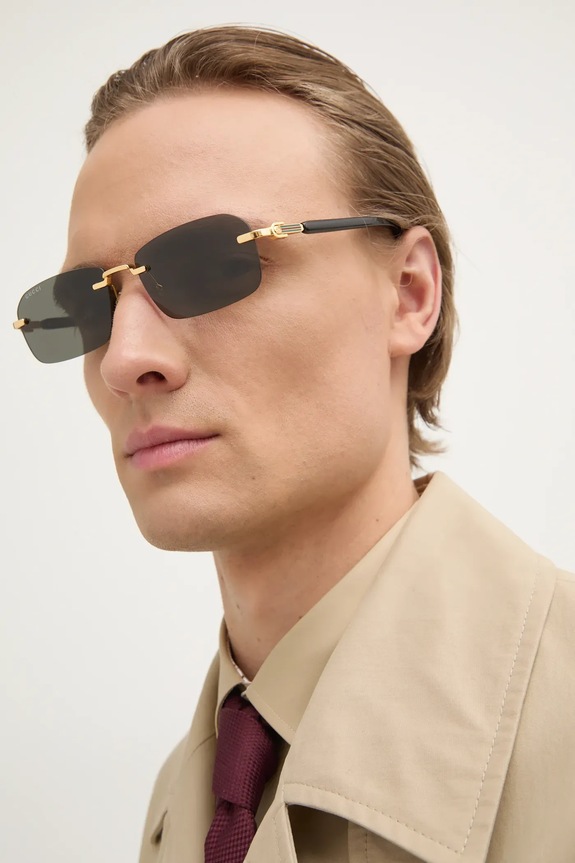 Sunčane naočale Gucci pravokutne zlatna GG1221S