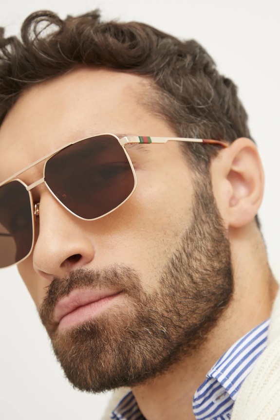 Gucci ochelari de soare uniforme aur GG1676S