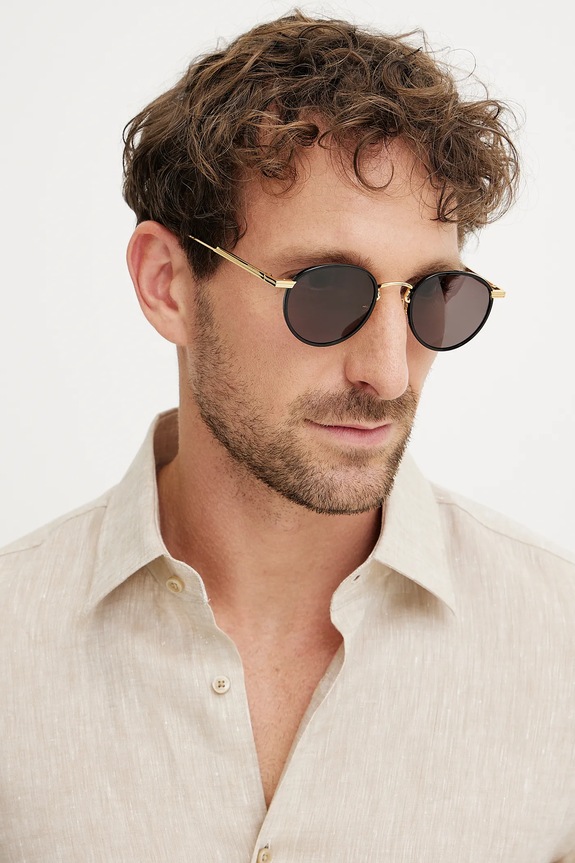 Bottega Veneta okulary przeciwsłoneczne jednolita złoty BV1389S