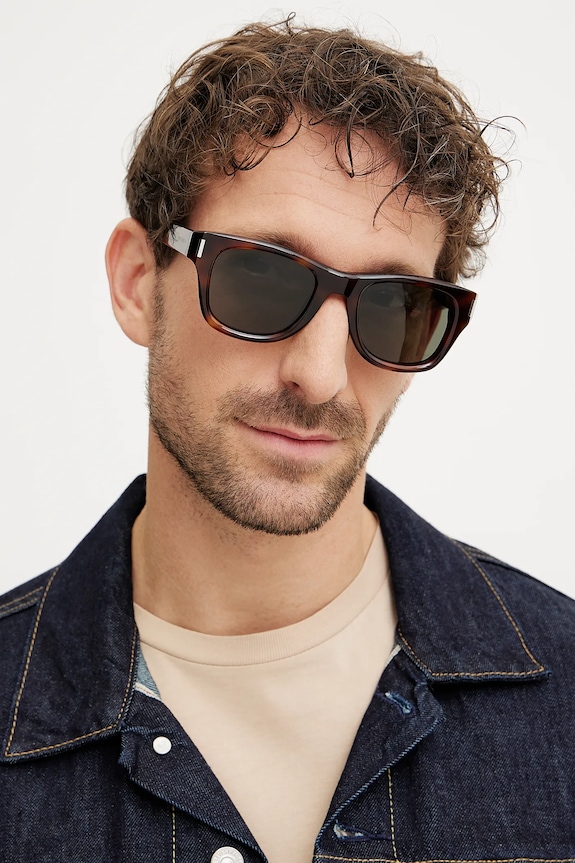 Saint Laurent occhiali da sole a tinta unita arancione SL.801