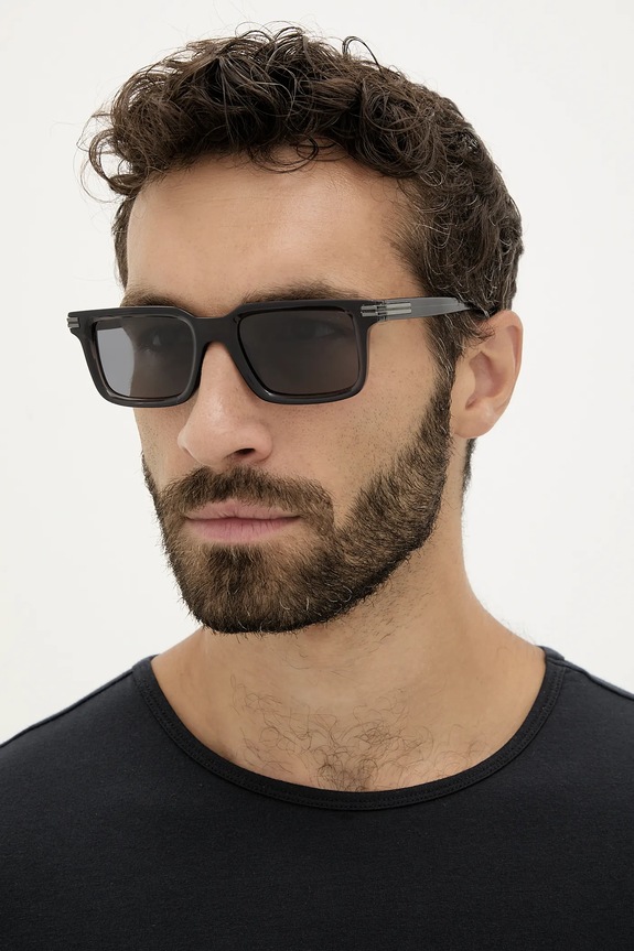 Zegna occhiali da sole rectangle nero EZ0249.5320D