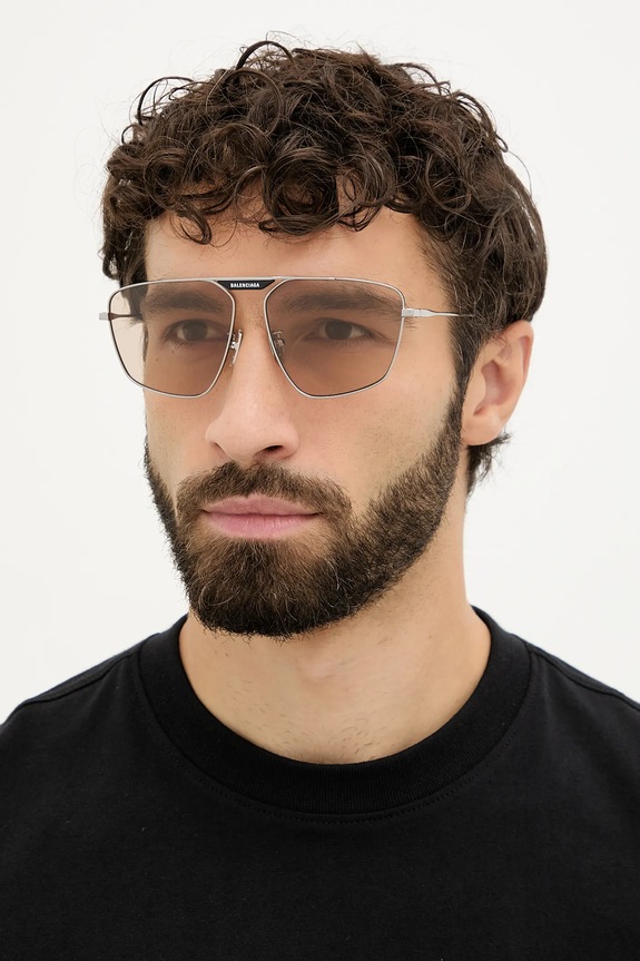 Balenciaga occhiali da sole sfumata argento BB0246SA