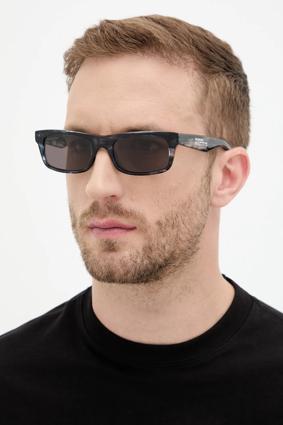 Солнцезащитные очки Balenciaga однотонная с деталью голубой BB0422S