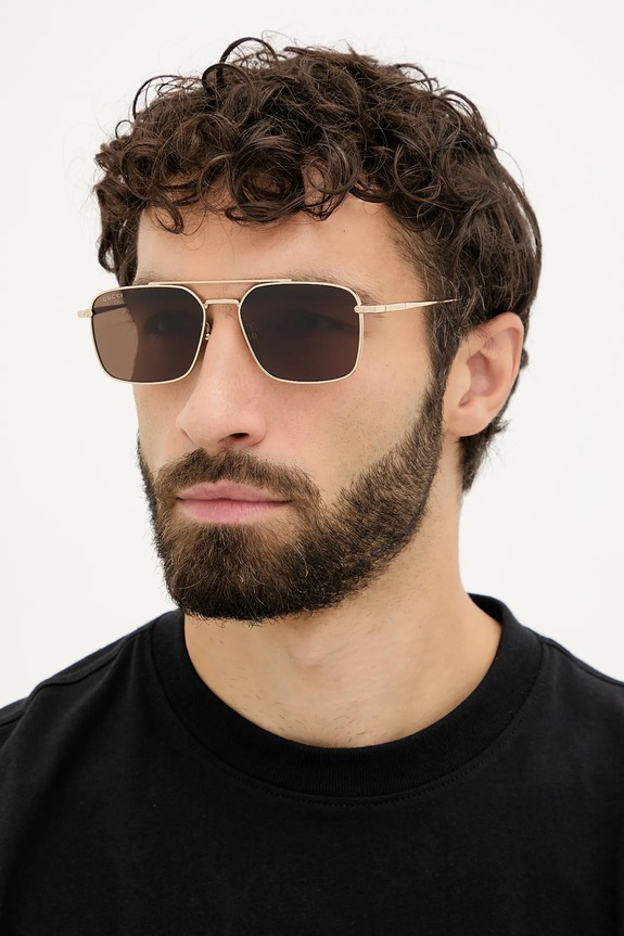 Gucci okulary przeciwsłoneczne jednolita złoty GG1957SA