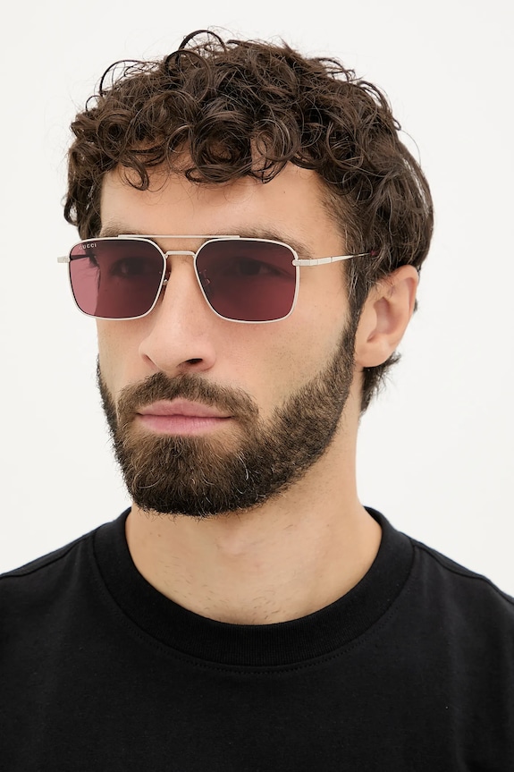 Gucci ochelari de soare uniforme argintiu GG1957SA