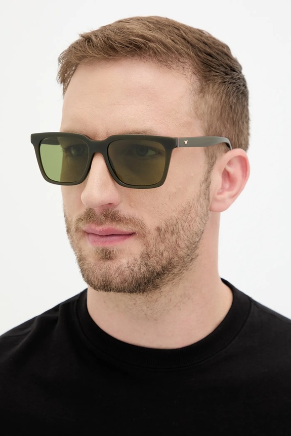 Emporio Armani okulary przeciwsłoneczne prostokątne zielony 0EA4260