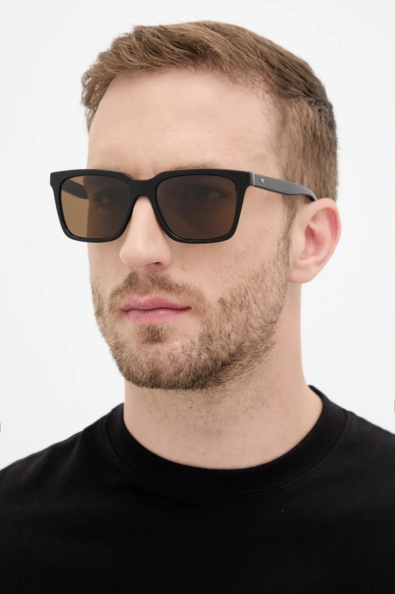 Emporio Armani okulary przeciwsłoneczne prostokątne czarny 0EA4260