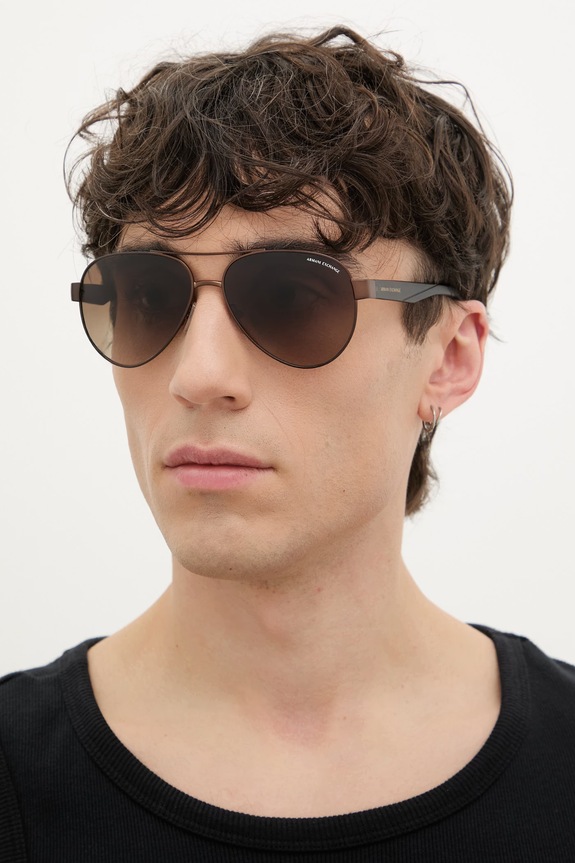 Armani Exchange ochelari de soare aviator bărbați maro 0AX2034S
