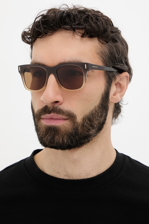 Alexander McQueen okulary przeciwsłoneczne męskie brązowy AM0551S