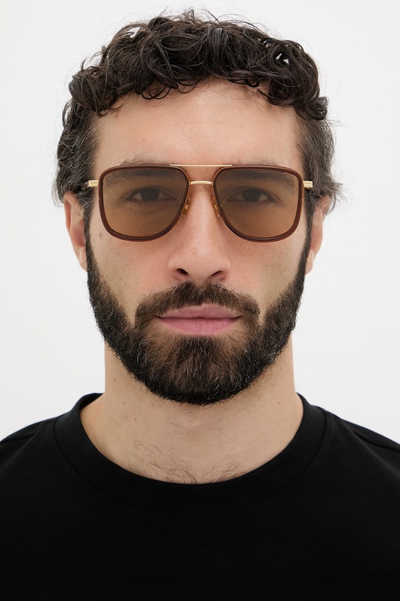 Bottega Veneta okulary przeciwsłoneczne męskie BV1463S brązowy